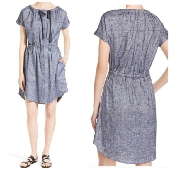 NWT Theory Laela Tierra Chambray Dress Sz. 6 - Picture 3 of 3